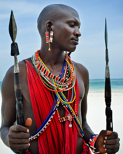 A Maasai man by the beach